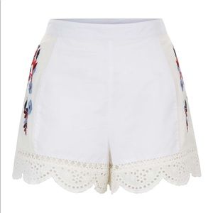 Brand new embroidered lace hem shorts